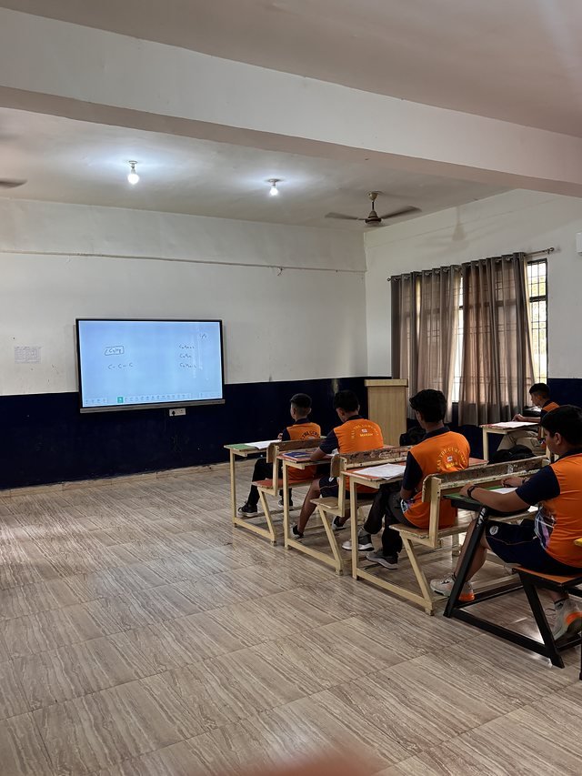 A lesson in progress on the classroom smart display
